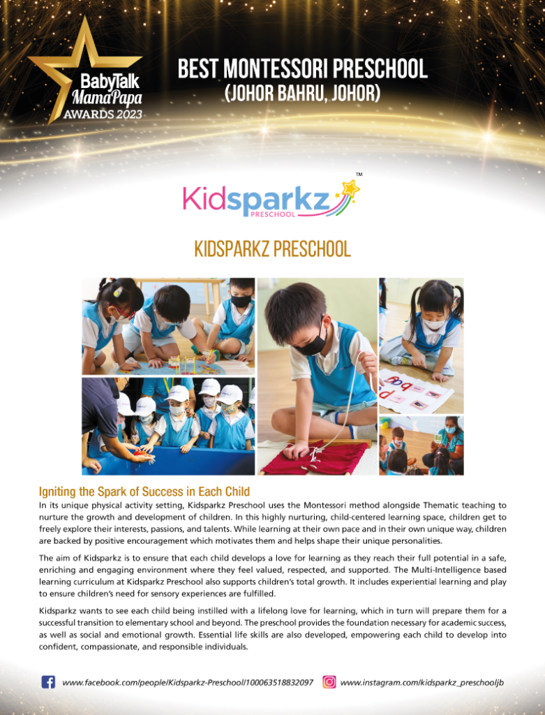 Kidsparkz Preschool Montessori Preschool (Johor Bahru, Johor ...