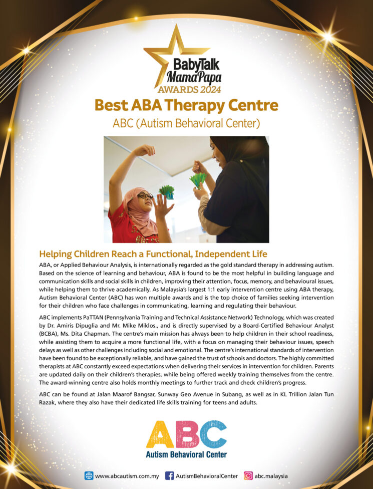 ABC (Autism Behavioral Center) - BabyTalk - Baby & Kids, Pregnancy ...